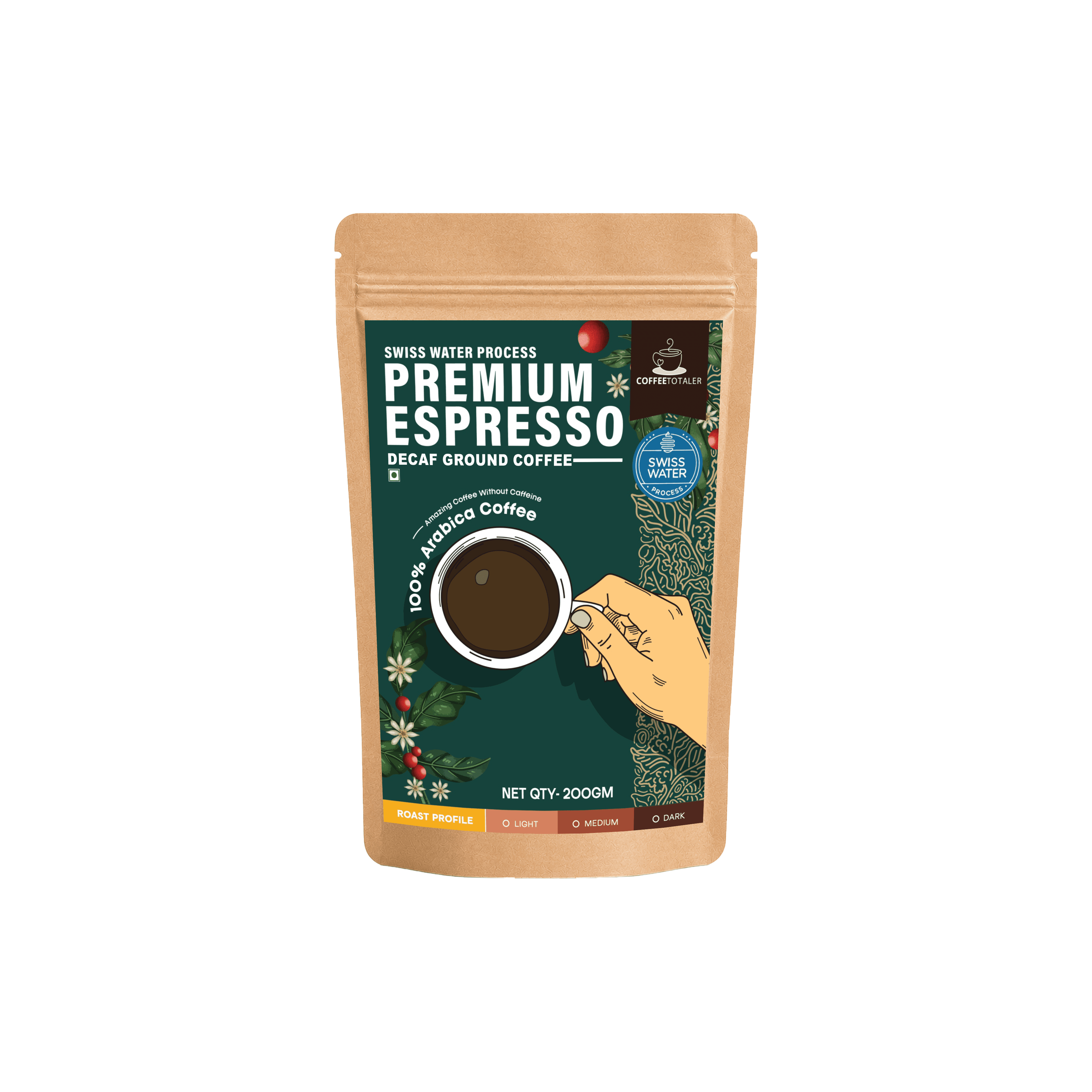 Premium Espresso Decaf Ground Coffee