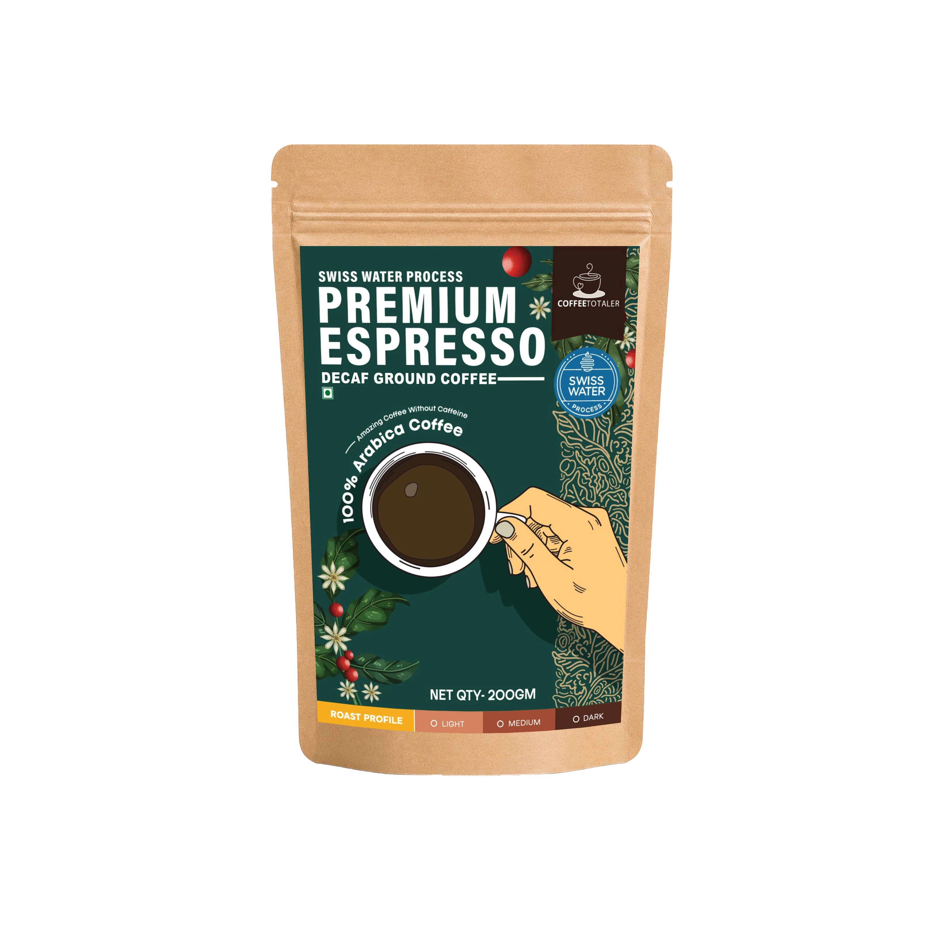 Premium Espresso Decaf Ground Coffee